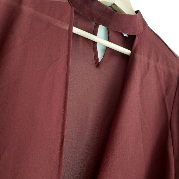 TOBI Wrap Tie Crop Top Semi-Sheer Lightweight Triangle Cut-Out Blouse Sz L - Picture 9 of 16